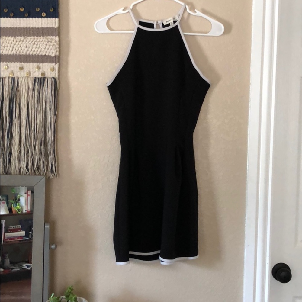 Navy blue and white dress